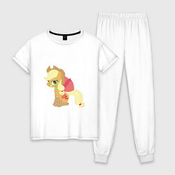 Пижама хлопковая женская Эплджек, цвет: белый