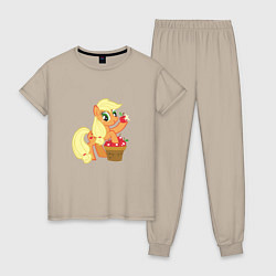 Пижама хлопковая женская Applejack, цвет: миндальный