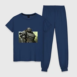 Пижама хлопковая женская Fallout x Skyrim, цвет: тёмно-синий