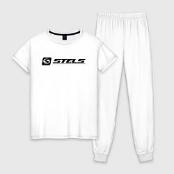 Пижама хлопковая женская Stels Moto Мото Лого Z, цвет: белый