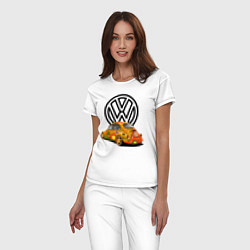 Пижама хлопковая женская Volkswagen, цвет: белый — фото 2