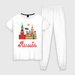 Пижама хлопковая женская Патриот России, цвет: белый