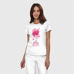 Пижама хлопковая женская Pink paradise, цвет: белый — фото 2