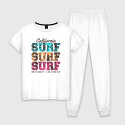 Пижама хлопковая женская Surf, цвет: белый