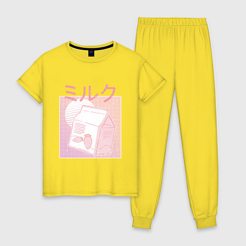 Женская пижама Vaporwave Strawberry Milk / Желтый – фото 1