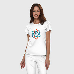 Пижама хлопковая женская Молекула, цвет: белый — фото 2