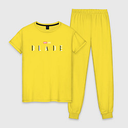 Пижама хлопковая женская Блейд лого, цвет: желтый