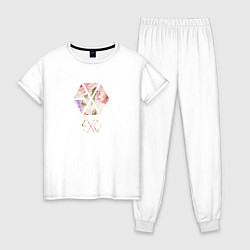Пижама хлопковая женская EXO, цвет: белый