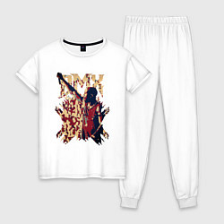 Пижама хлопковая женская DMX - Party Up, цвет: белый