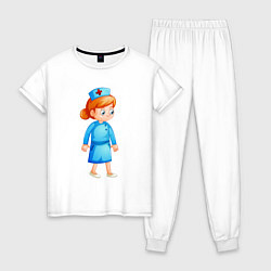 Пижама хлопковая женская Медсестра Medic Z, цвет: белый