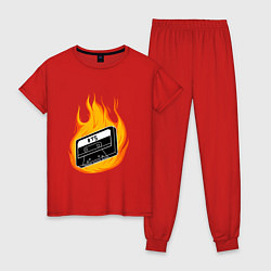 Пижама хлопковая женская BTS HOT БТС, цвет: красный