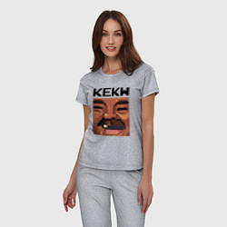 Пижама хлопковая женская Хуан Хойя Борха: KEKW, цвет: меланж — фото 2