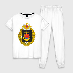Пижама хлопковая женская БАЛТИЙСКИЙ ФЛОТ ВМФ РОССИИ, цвет: белый