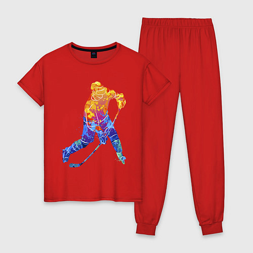 Женская пижама Хоккеист / Красный – фото 1
