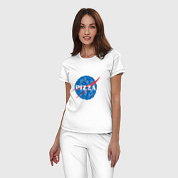 Пижама хлопковая женская NASA Pizza, цвет: белый — фото 2