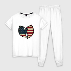Пижама хлопковая женская Wu-Tang USA, цвет: белый