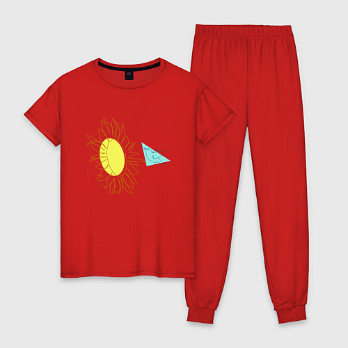 Женская пижама Лето,цветок и птица Арт-лайн / Красный – фото 1