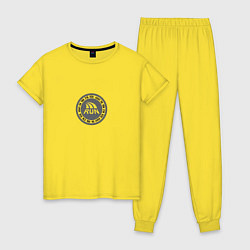 Пижама хлопковая женская Run today цвета желтый — фото 1