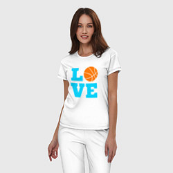 Пижама хлопковая женская Love basketball, цвет: белый — фото 2