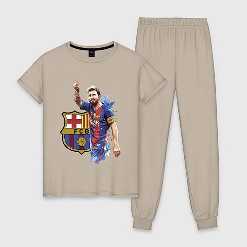 Женская пижама Lionel Messi Barcelona Argentina! / Миндальный – фото 1