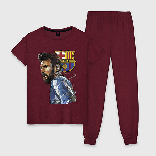 Женская пижама Lionel Messi Barcelona Argentina Striker / Меланж-бордовый – фото 1