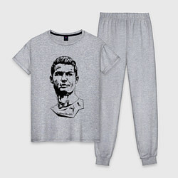 Пижама хлопковая женская Ronaldo Manchester United Portugal, цвет: меланж