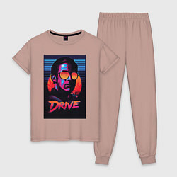 Пижама хлопковая женская Драйв фильм, цвет: пыльно-розовый