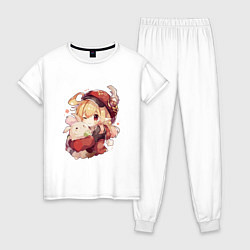Пижама хлопковая женская Милашка Кли, цвет: белый