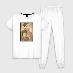 Пижама хлопковая женская Мутсу и Хёго, цвет: белый