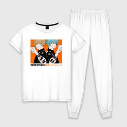 Пижама хлопковая женская Tokyo Revengers, цвет: белый