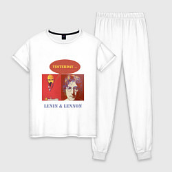 Пижама хлопковая женская Ленин и Леннон, цвет: белый