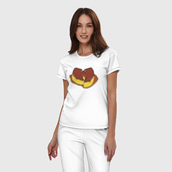 Пижама хлопковая женская Wu-Tang Cookie, цвет: белый — фото 2