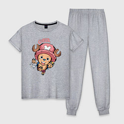 Пижама хлопковая женская Тони Тони Чоппер One Piece, цвет: меланж