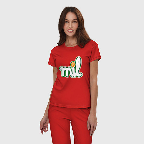 Женская пижама MIL - Milwaukee Bucks / Красный – фото 3