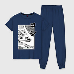 Пижама хлопковая женская Chainsaw man Kon, цвет: тёмно-синий