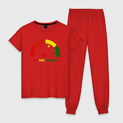 Пижама хлопковая женская Больше Волейбола, цвет: красный
