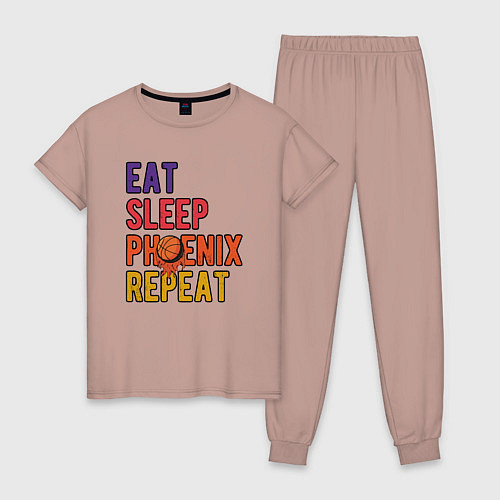 Женская пижама Eat, Sleep, Phoenix / Пыльно-розовый – фото 1