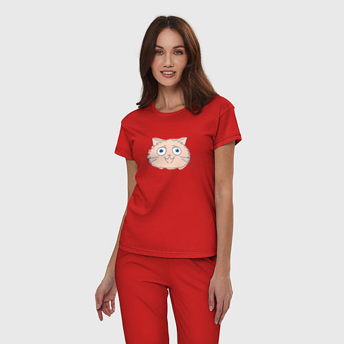 Женская пижама Cute Cat / Красный – фото 3