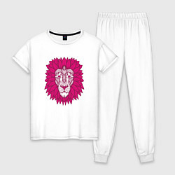 Пижама хлопковая женская Pink Lion, цвет: белый