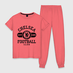 Пижама хлопковая женская Chelsea Football Club, цвет: коралловый