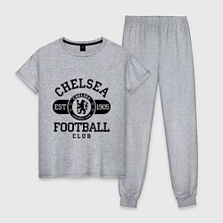 Пижама хлопковая женская Chelsea Football Club, цвет: меланж