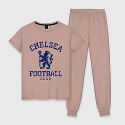 Пижама хлопковая женская Chelsea FC: Lion, цвет: пыльно-розовый