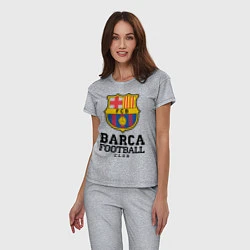 Пижама хлопковая женская Barcelona Football Club, цвет: меланж — фото 2