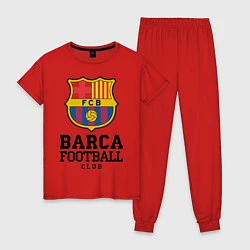 Пижама хлопковая женская Barcelona Football Club, цвет: красный