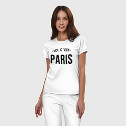 Пижама хлопковая женская PARIS SAINT-GERMAIN, цвет: белый — фото 2