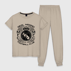 Пижама хлопковая женская Real Madrid MFC, цвет: миндальный