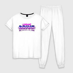 Пижама хлопковая женская Lovewave Drive, цвет: белый