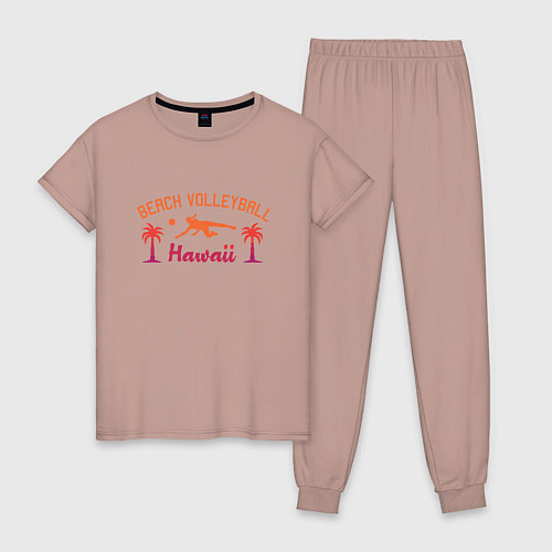 Женская пижама Пляжный волейбол / Пыльно-розовый – фото 1
