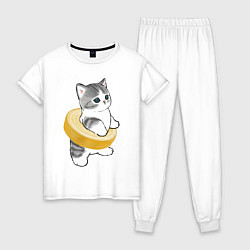 Женская пижама Котёнок в бублике
