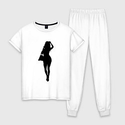 Пижама хлопковая женская Kardashian, цвет: белый